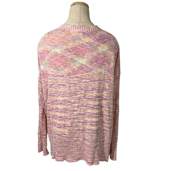 Sundance Cardigan women's M heathered pink orange lace knit - Picture 8 of 8